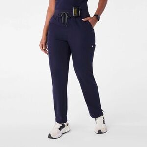 FIGS High Waisted Yola Skinny Scrub Pants, Navy Blue, LP